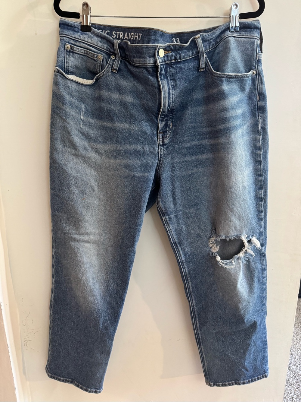 Madewell Classic Strait Women’s Light Blue Distressed - Picture 2 of 2